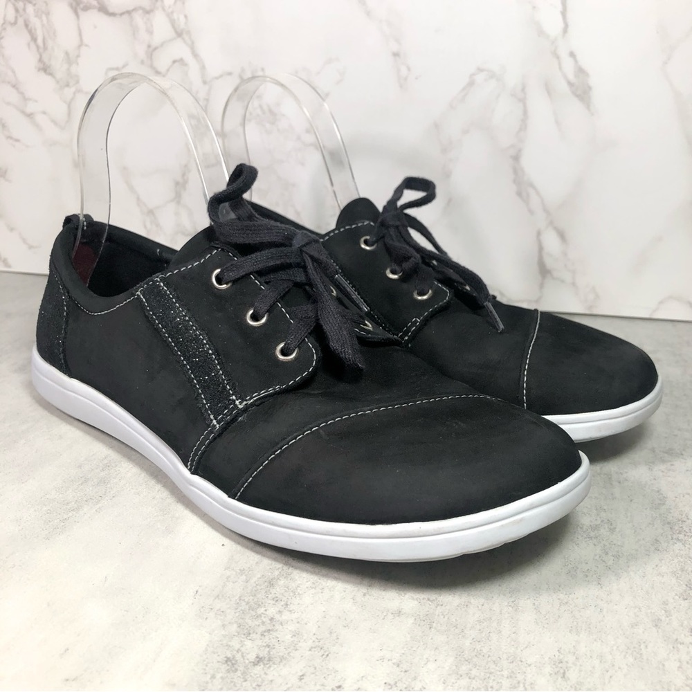 SAS Black Lace-Up Women's Sneakers with White Sole